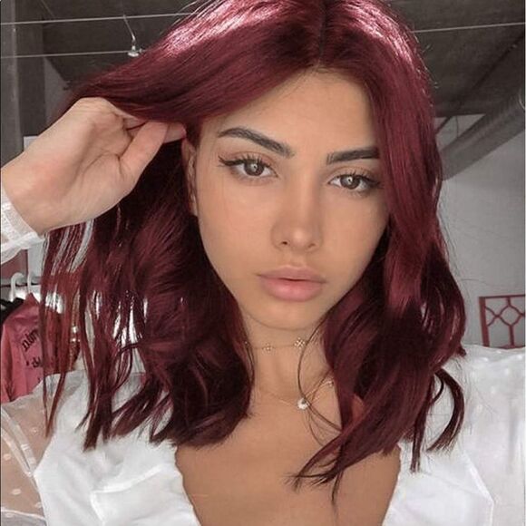 Women Leon Short Wig Synthetic Red wavy - Picture 3 of 6